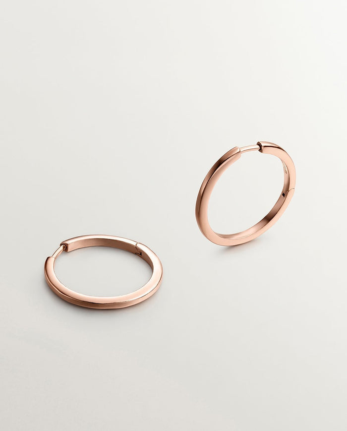 Pendientes de aro de plata 925 bañada en oro rosa de 18K