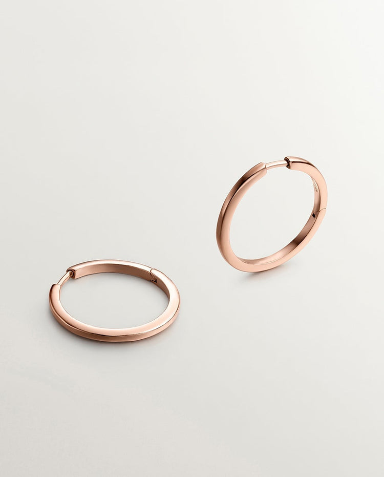 Pendientes de aro de plata 925 bañada en oro rosa de 18K