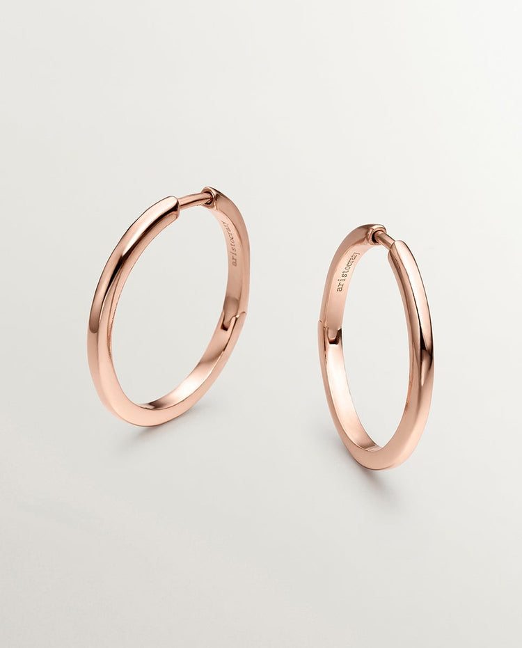 Pendientes de aro de plata 925 bañada en oro rosa de 18K