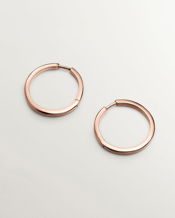 Pendientes de aro de plata 925 bañada en oro rosa de 18K