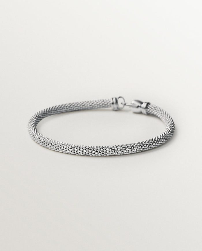 Pulsera de plata 925 con textura de malla