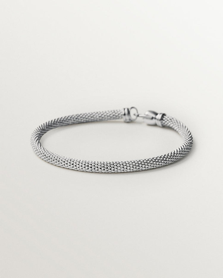 Pulsera de plata 925 con textura de malla