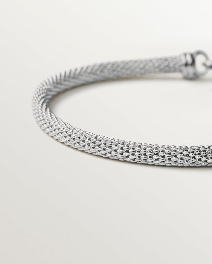 Pulsera de plata 925 con textura de malla