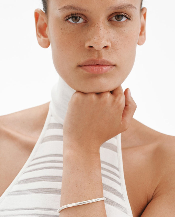 Pulsera de plata 925 con textura de malla