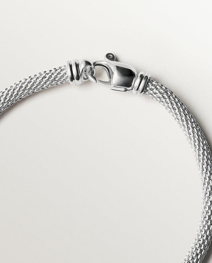 Pulsera de plata 925 con textura de malla