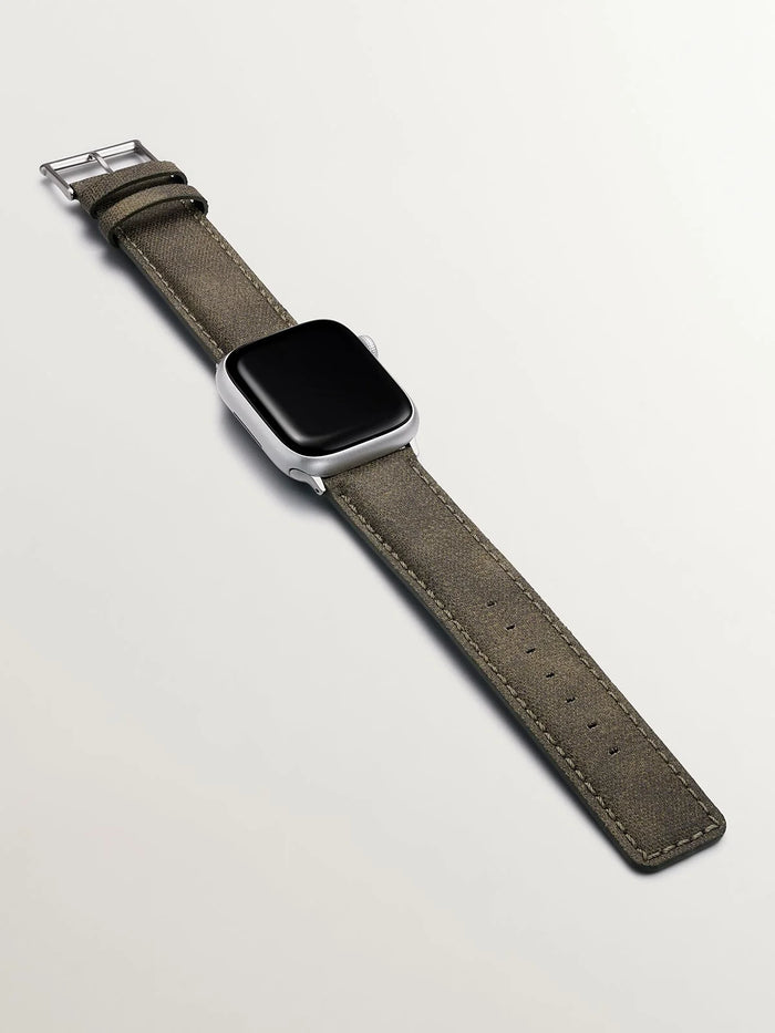 Correa para Apple Watch de cuero verde militar