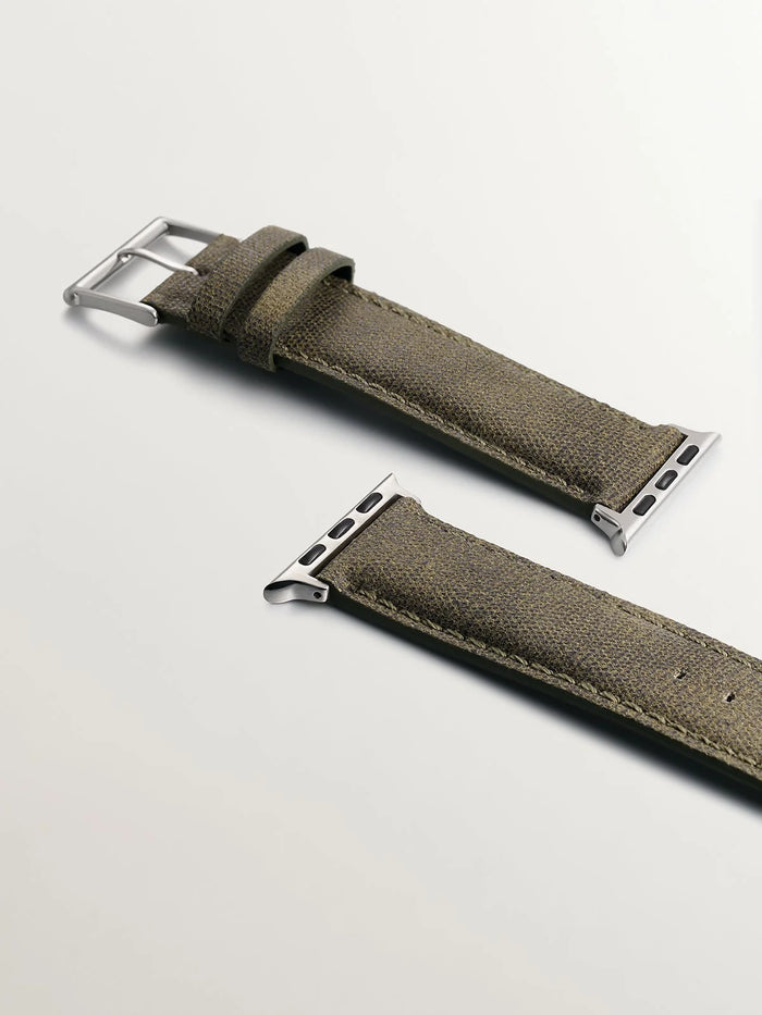 Correa para Apple Watch de cuero verde militar