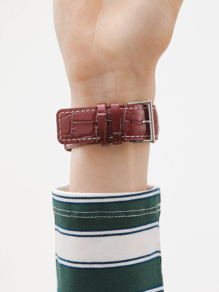 Correa para Apple Watch de cuero granate