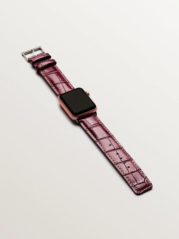 Correa para Apple Watch de cuero granate