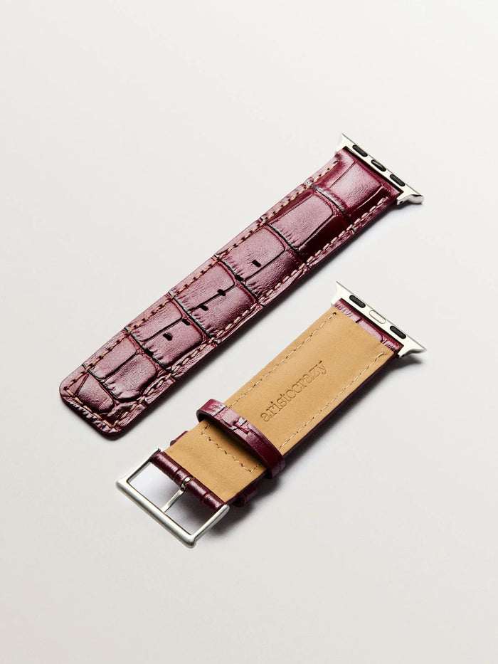 Correa para Apple Watch de cuero granate