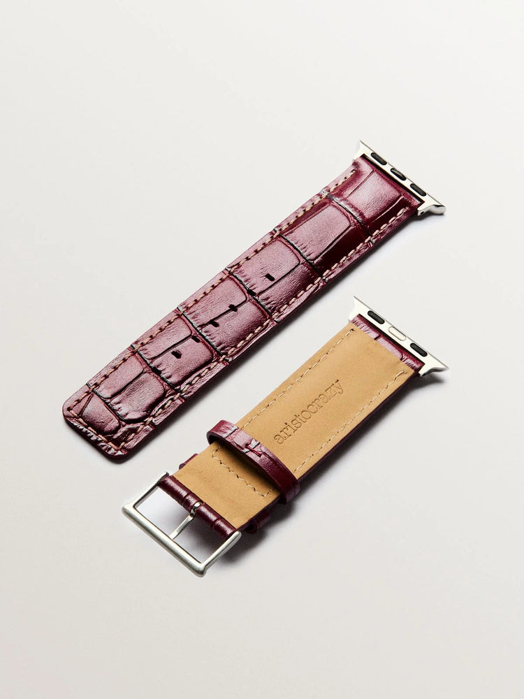 Correa para Apple Watch de cuero granate