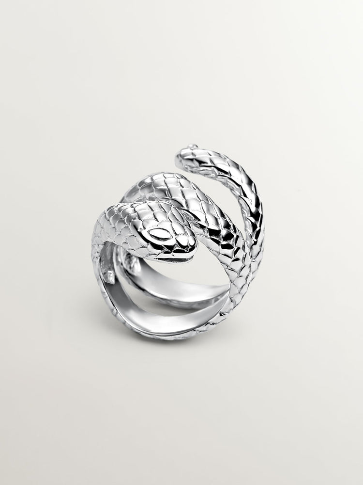 Anillo serpiente abierta plata