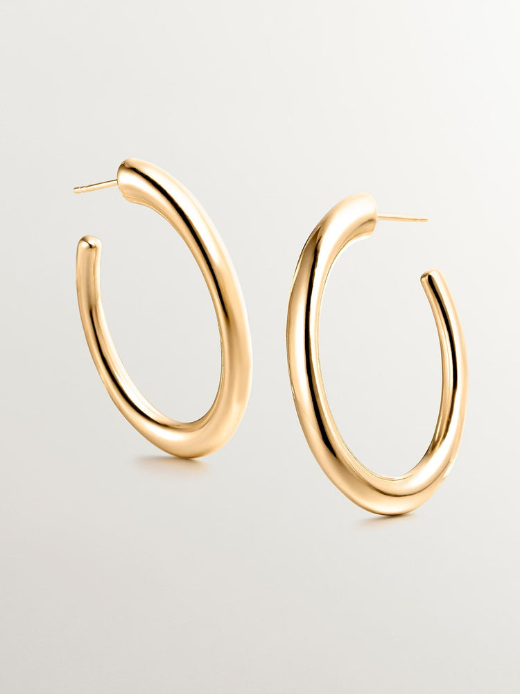 Pendientes ovales grandes plata recubierta oro