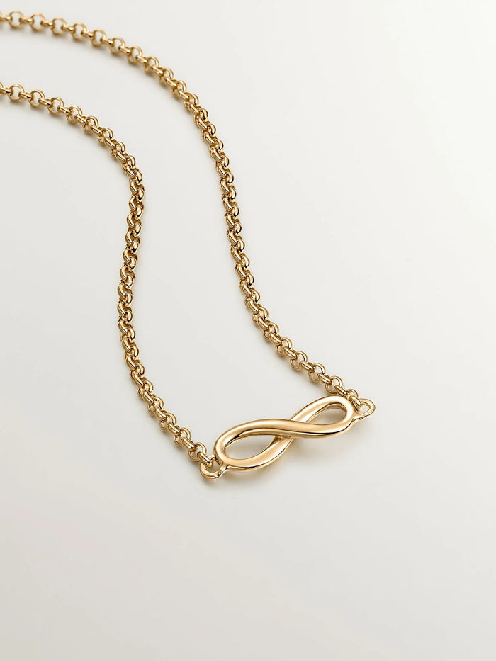 Colgante de plata 925 bañada en oro amarillo de 18K con infinito