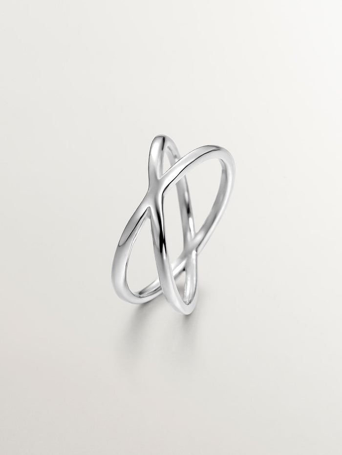 Anillo hilo cruzado plata