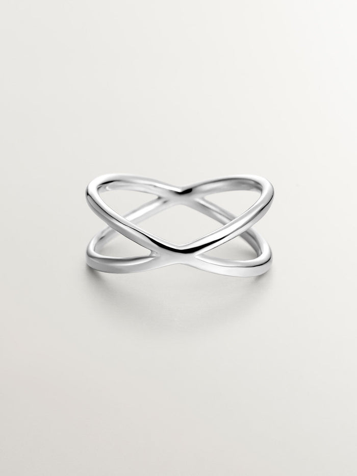 Anillo hilo cruzado plata