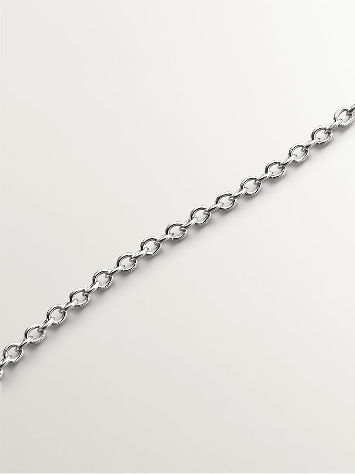 Colgante de plata 925 con topacio blanco y orla de zafiros blancos