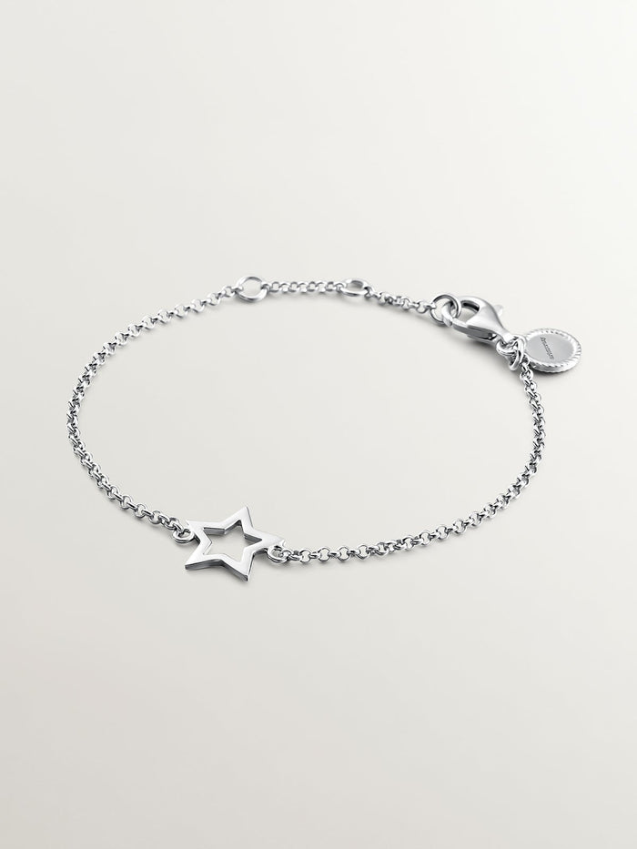 Pulsera estrella hueca plata