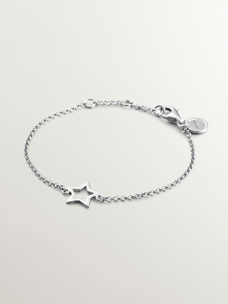 Pulsera estrella hueca plata