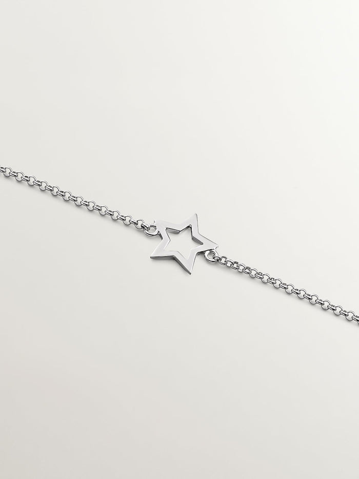 Pulsera estrella hueca plata