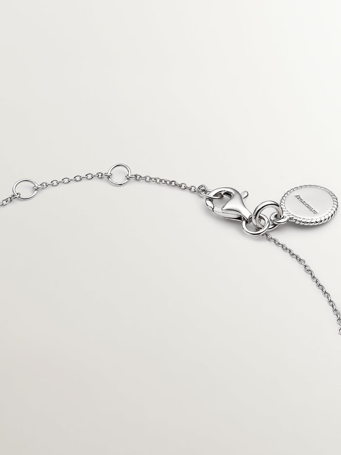 Pulsera de plata 925 con zafiros blancos y topacio azul