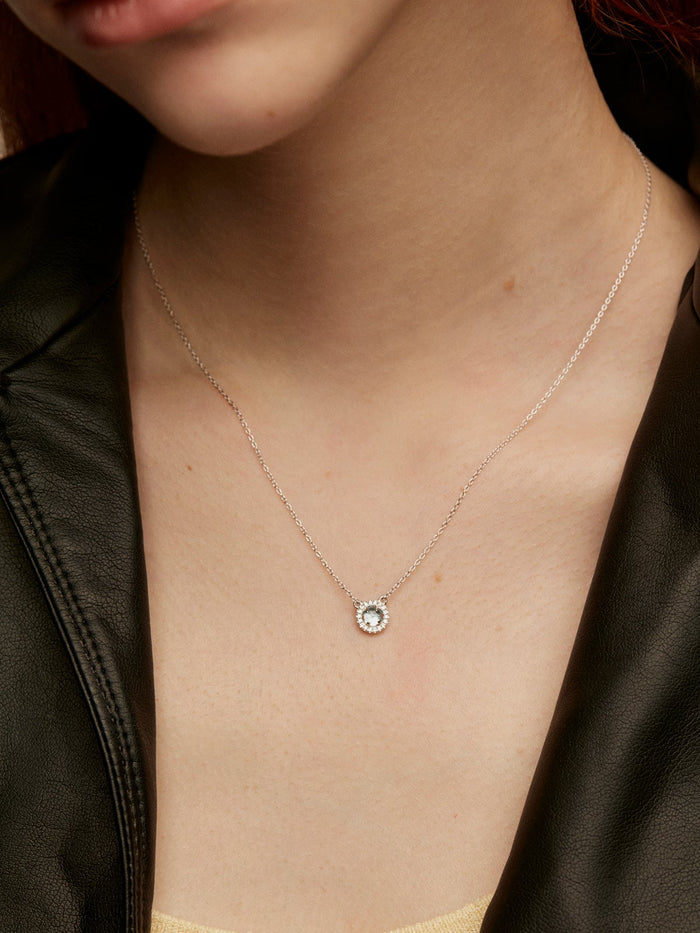 Collar de plata 925 con topacio azul y zafiros blancos