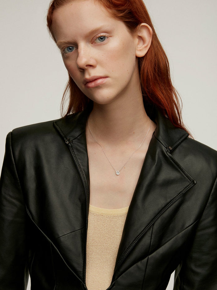 Collar de plata 925 con topacio azul y zafiros blancos