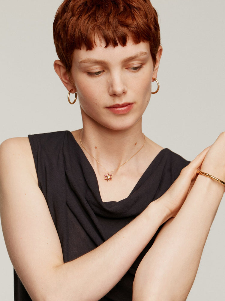 Pendientes aro liso mediano plata recubierta oro