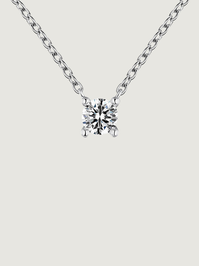 Colgante diamante 0,15 ct oro blanco