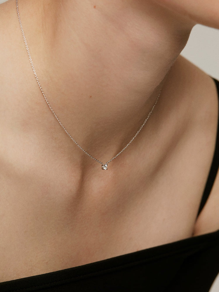 Colgante diamante 0,15 ct oro blanco