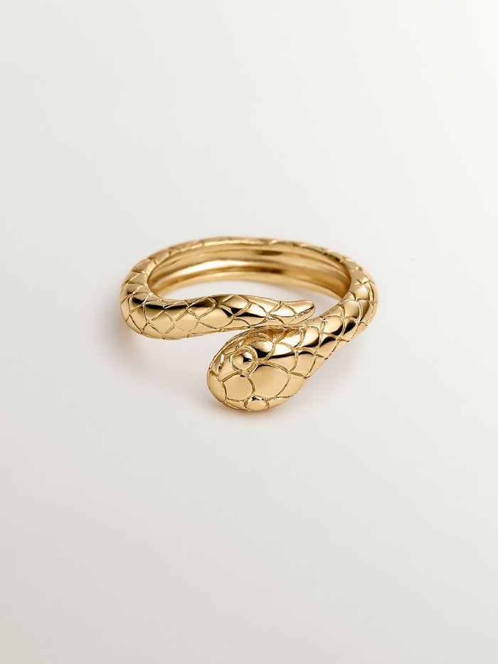 Anillo serpiente plata recubierta oro
