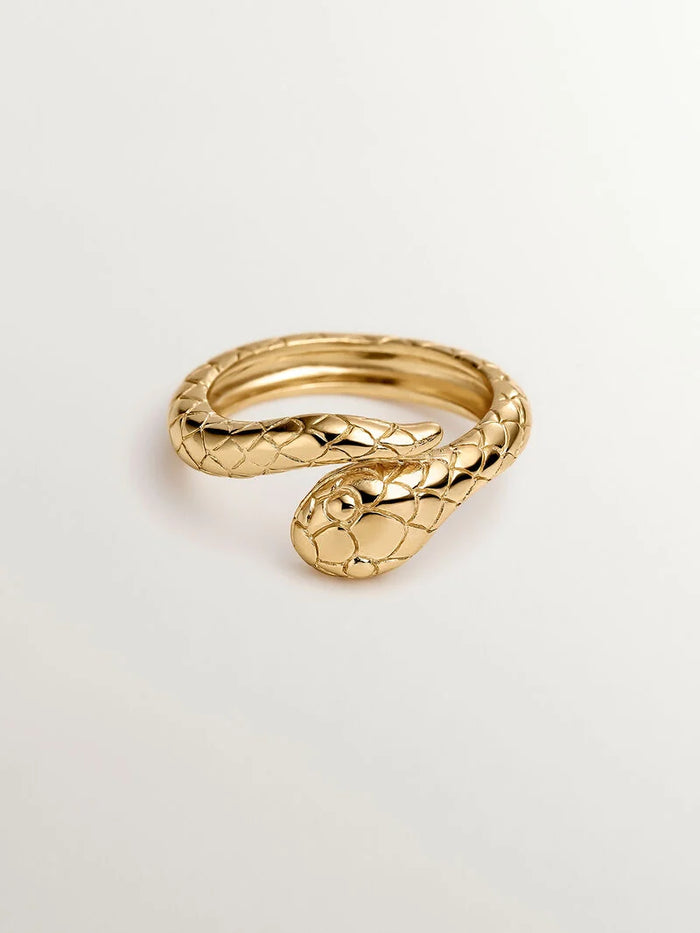 Anillo serpiente plata recubierta oro