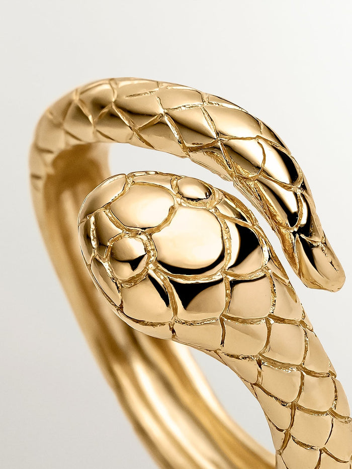 Anillo serpiente plata recubierta oro