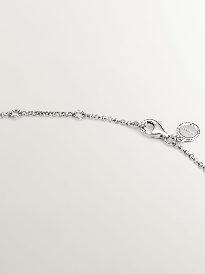 Colgante de plata 925 y plata 925 bañada en oro rosa de 18K con círculos entrelazados