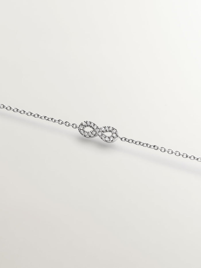 Pulsera infinito diamantes 0,05 ct  oro blanco