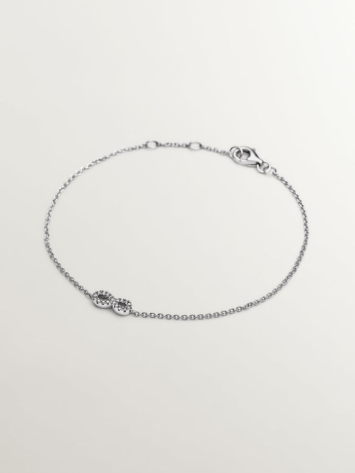 Pulsera infinito diamantes 0,05 ct  oro blanco