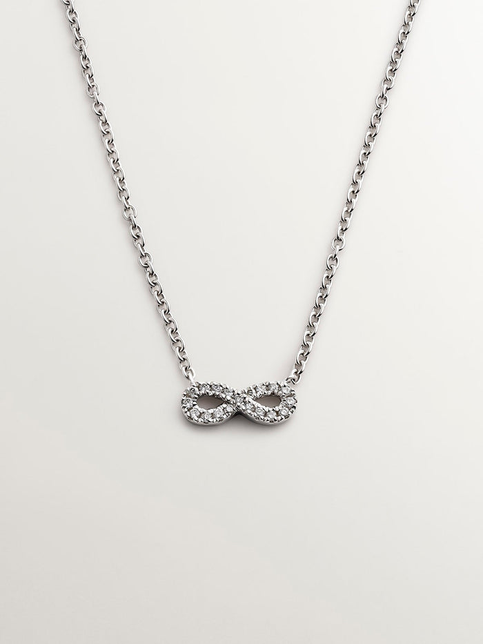 Colgante infinito diamantes 0,05 ct  oro blanco
