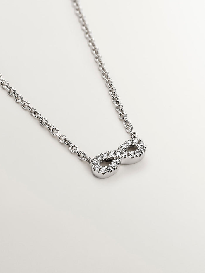 Colgante infinito diamantes 0,05 ct  oro blanco