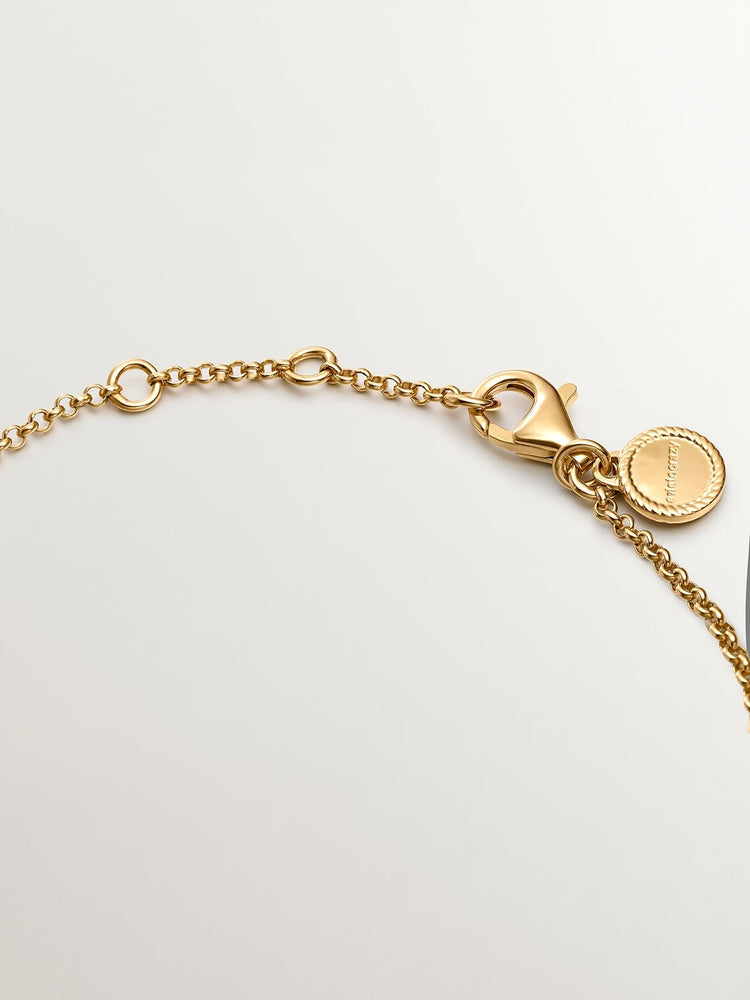 Pulsera bambú plata recubierta oro