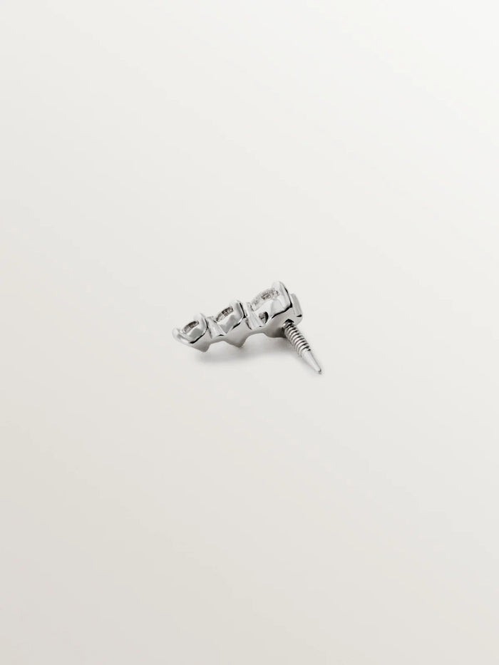 Piercing de oro blanco de 18k con diamantes
