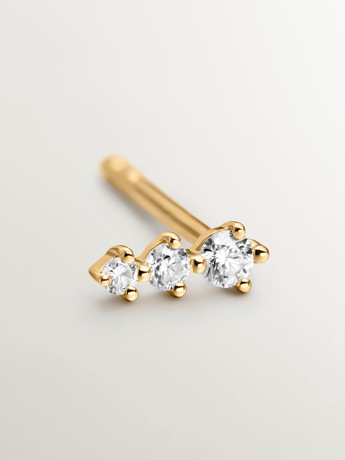 Pendiente triángulos diamantes 0,055 ct  oro