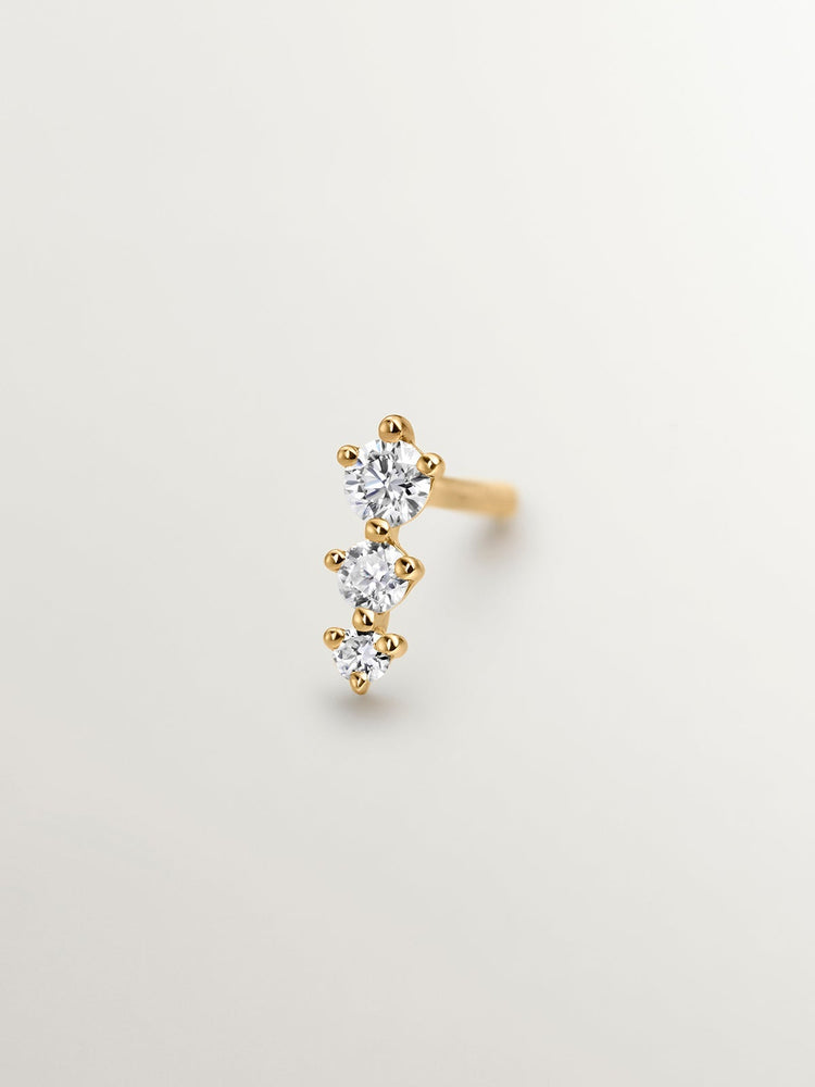 Pendiente triángulos diamantes 0,055 ct  oro
