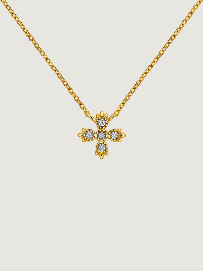 Colgante de oro amarillo de 18K con cruz de diamantes