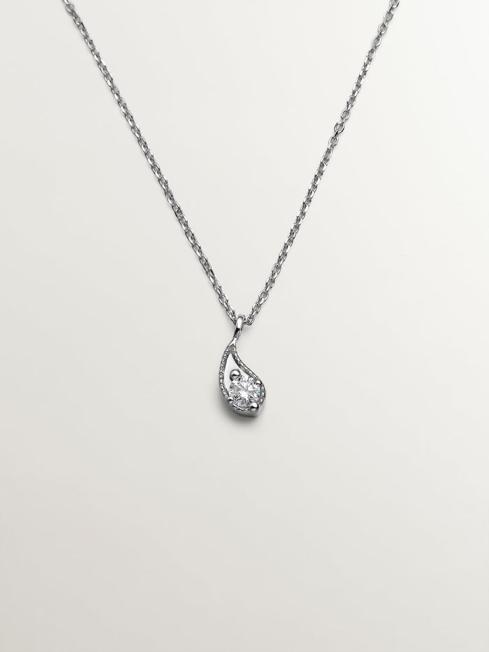 Colgante diamante 0,061 ct  oro blanco 9 kt