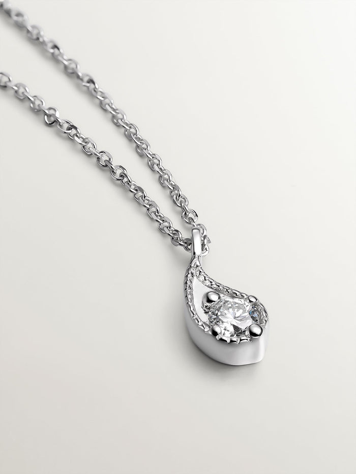 Colgante diamante 0,061 ct  oro blanco 9 kt