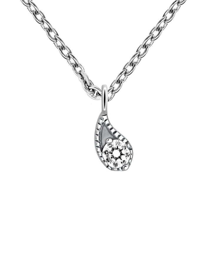 Colgante diamante 0,061 ct  oro blanco 9 kt