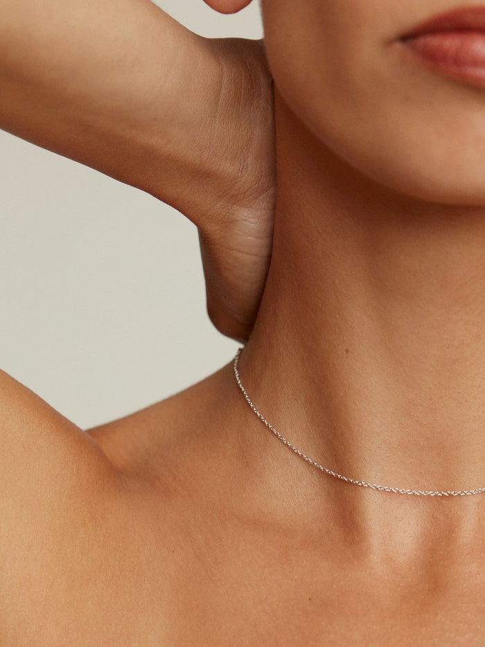 Cadena sencilla ajustable de plata 925