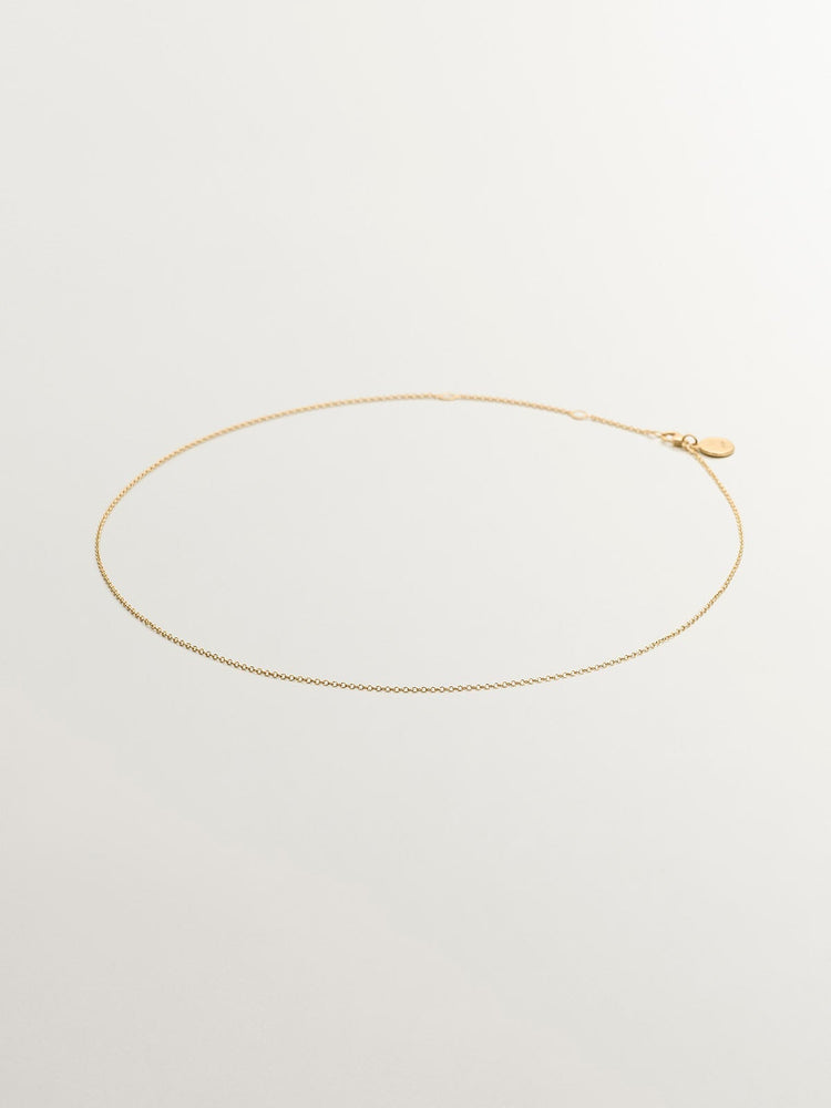Cadena simple plata recubierta oro  
