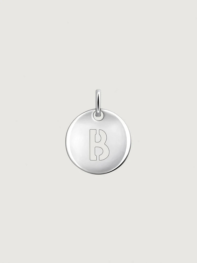 Charm medalla inicial B plata 