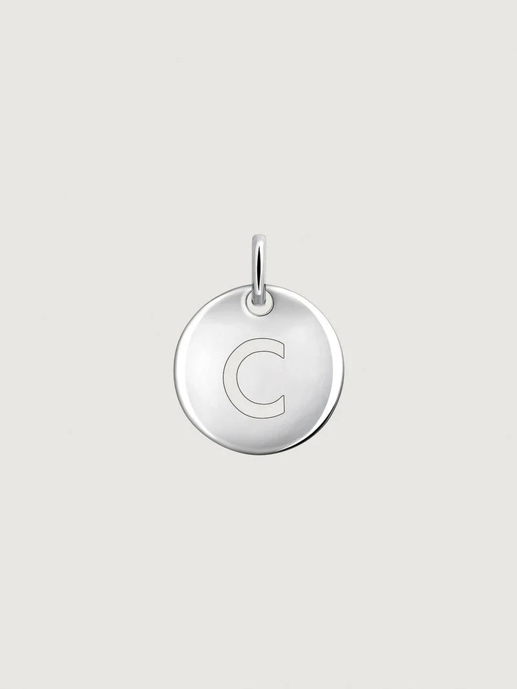 Charm medalla inicial C plata 